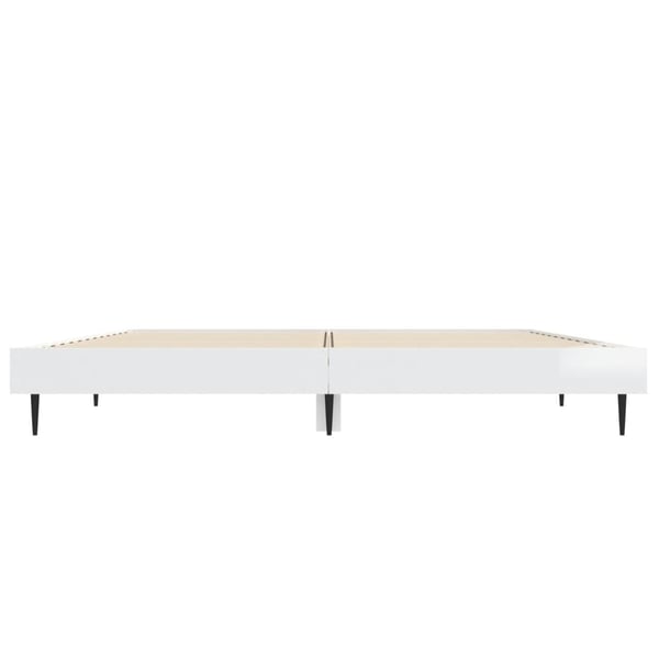 vidaXL Sengeramme høyglans hvit 135x190 cm konstruert tre
