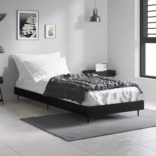 vidaXL Sengeramme svart 75x190 cm konstruert tre