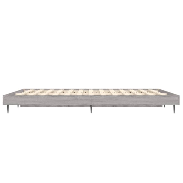 vidaXL Sengeramme grå sonoma 135x190 cm konstruert tre