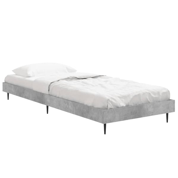 vidaXL Sengeramme betonggrå 75x190 cm konstruert tre