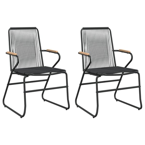 vidaXL spisebordssæt til haven 3 dele PVC-rattan sort