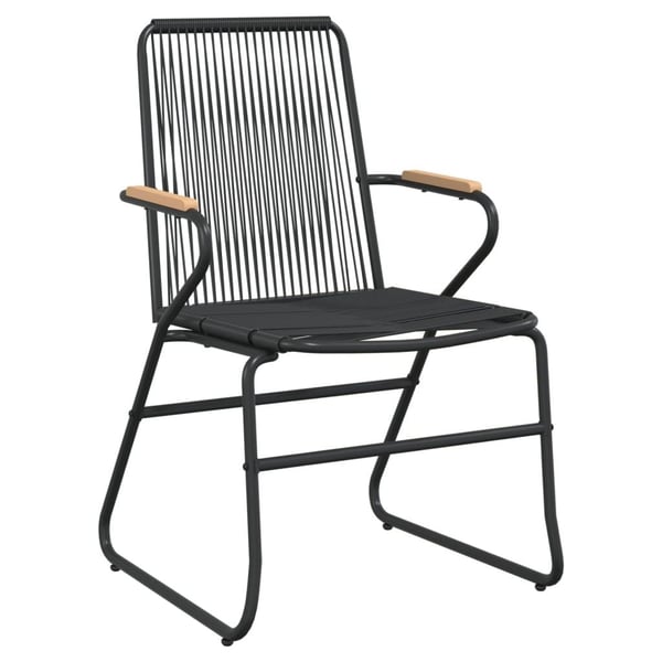 vidaXL spisebordssæt til haven 3 dele PVC-rattan sort