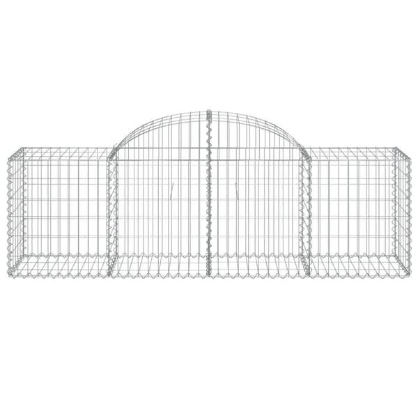 vidaXL Gabionkurver buede 7 stk 200x50x60/80 cm galvanisert jern