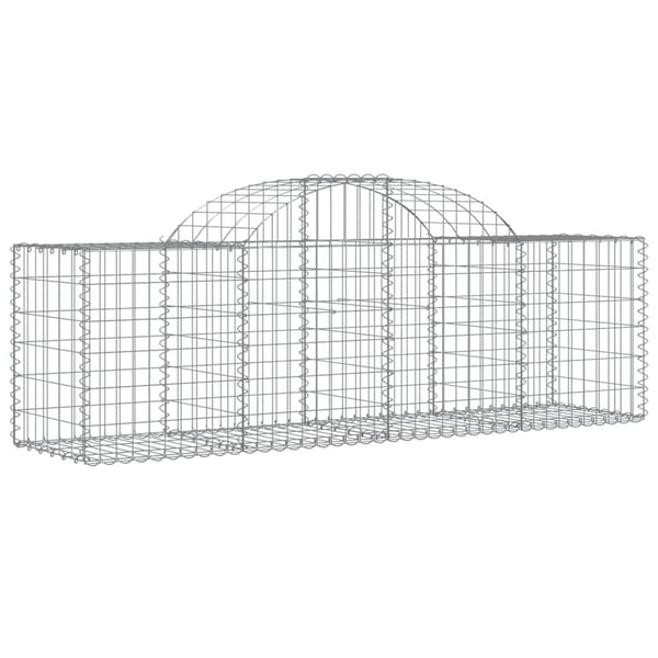 vidaXL Gabionkurver buede 15 stk 200x50x60/80 cm galvanisert jern