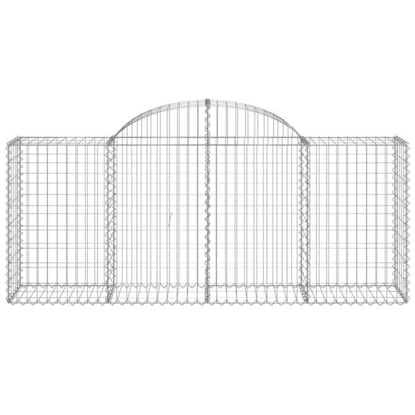 vidaXL Gabionkurver buede 2 stk 200x50x80/100 cm galvanisert jern