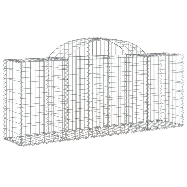 vidaXL Gabionkurver buede 18 stk 200x50x80/100 cm galvanisert jern