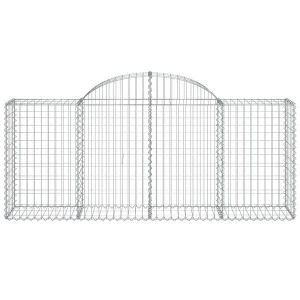vidaXL Gabionkurver buede 25 stk 200x50x80/100 cm galvanisert jern