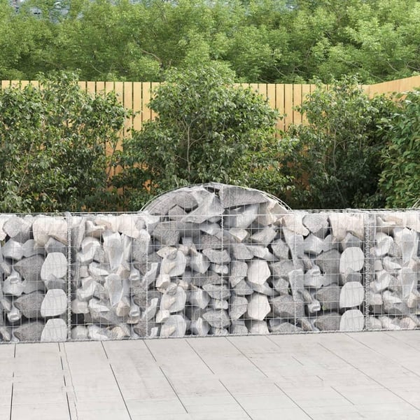 vidaXL buede gabionkurve 30 stk. 200x50x80/100 cm galvaniseret jern