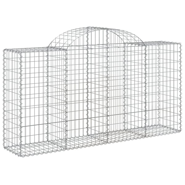 vidaXL Gabionkurver buede 2 stk 200x50x100/120 cm galvanisert jern