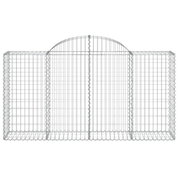 vidaXL Gabionkurver buede 20 stk 200x50x100/120 cm galvanisert jern