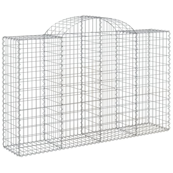vidaXL Gabionkurver buede 6 stk 200x50x120/140 cm galvanisert jern