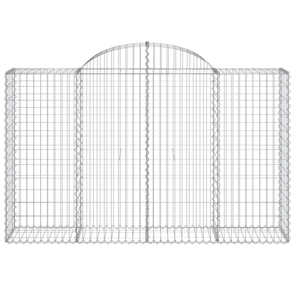 vidaXL Gabionkurver buede 20 stk 200x50x120/140 cm galvanisert jern