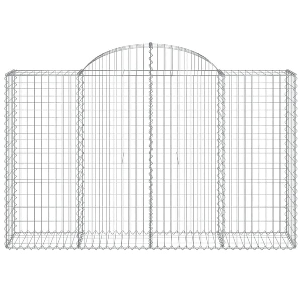 vidaXL Gabionkurver buede 12 stk 200x50x120/140 cm galvanisert jern