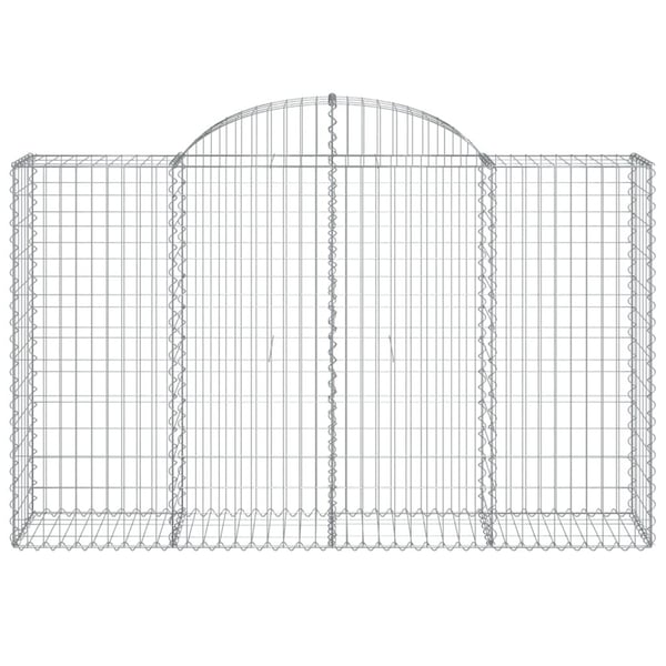 vidaXL Gabionkurver buede 14 stk 200x50x120/140 cm galvanisert jern
