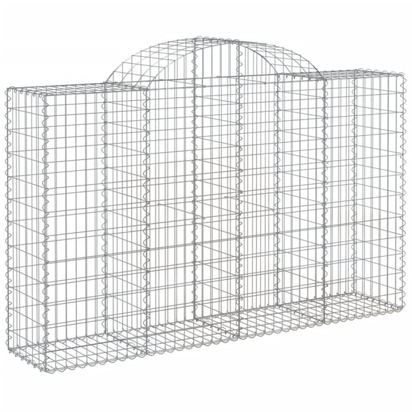 vidaXL Gabionkurver buede 13 stk 200x50x120/140 cm galvanisert jern