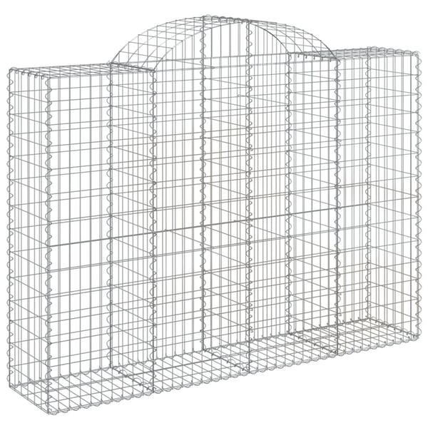 vidaXL Gabionkurver buede 10 stk 200x50x140/160 cm galvanisert jern