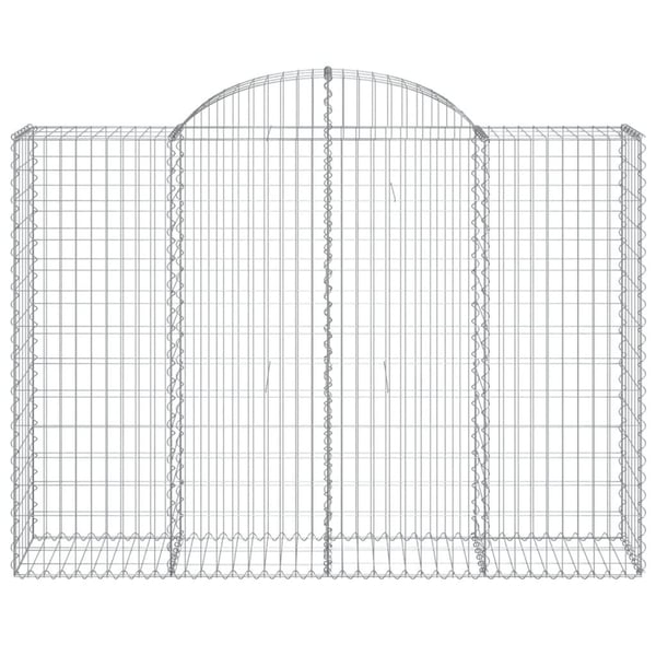 vidaXL Gabionkurver buede 4 stk 200x50x140/160 cm galvanisert jern
