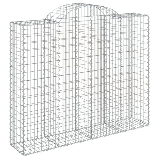 vidaXL Gabionkurver buede 15 stk 200x50x160/180 cm galvanisert jern