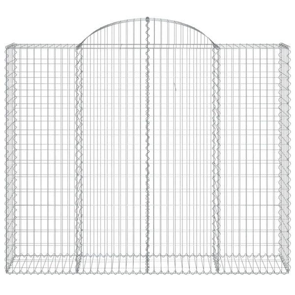 vidaXL Gabionkurver buede 10 stk 200x50x160/180 cm galvanisert jern