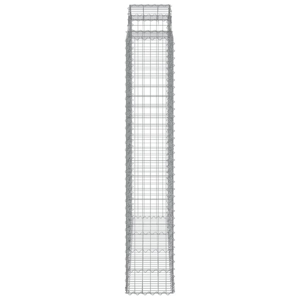 vidaXL Gabionkurver buede 8 stk 200x50x220/240 cm galvanisert jern