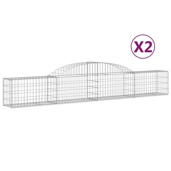 vidaXL buede gabionkurve 2 stk. 300x30x40/60 cm galvaniseret jern