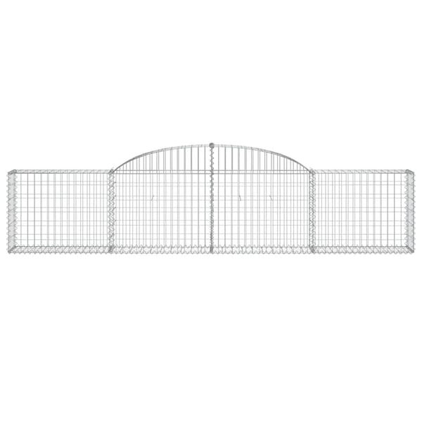 vidaXL Gabionkurver buede 4 stk 300x30x60/80 cm galvanisert jern