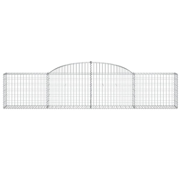 vidaXL Gabionkurver buede 2 stk 300x30x60/80 cm galvanisert jern