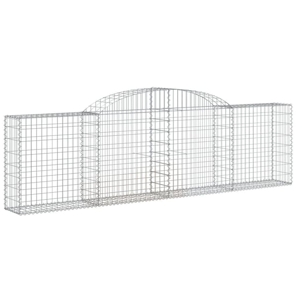 vidaXL Gabionkurver buede 7 stk 300x30x80/100 cm galvanisert jern