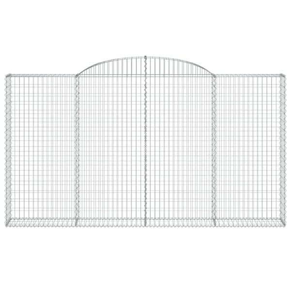 vidaXL Gabioner bågformade 6 st 300x30x160/180 cm galvaniserat järn