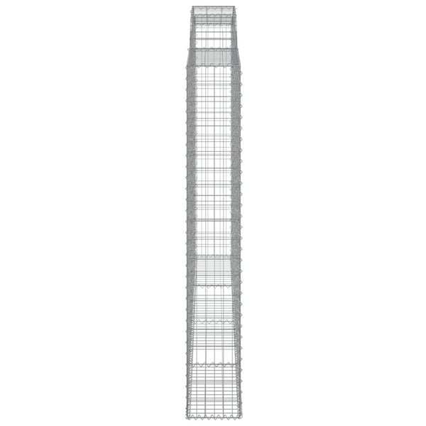 vidaXL Gabionkurver buede 3 stk 300x30x200/220 cm galvanisert jern