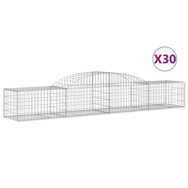 vidaXL Kaarevat kivikorit 30 kpl 300x50x40/60 cm galvanoitu rauta