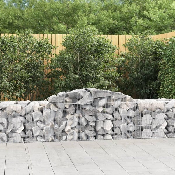 vidaXL buede gabionkurve 12 stk. 300x50x60/80 cm galvaniseret jern