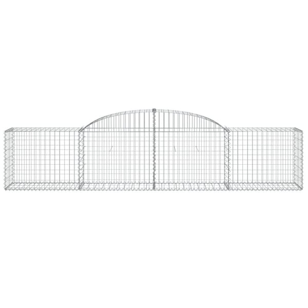 vidaXL Gabionkurver buede 9 stk 300x50x60/80 cm galvanisert jern