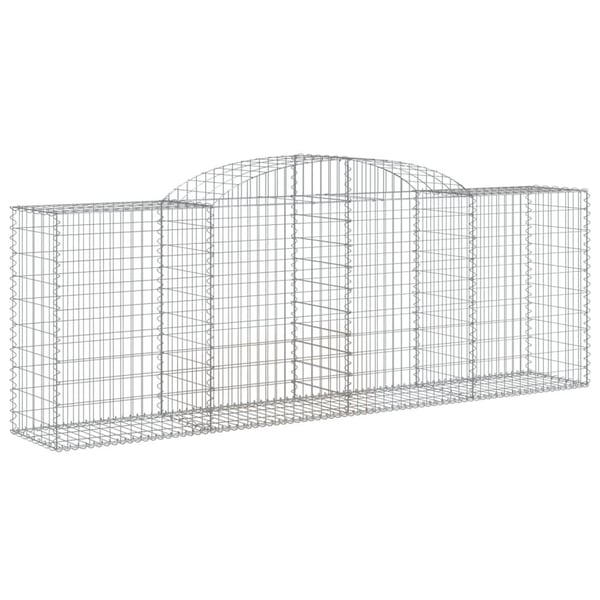 vidaXL Gabionkurver buede 9 stk 300x50x100/120 cm galvanisert jern