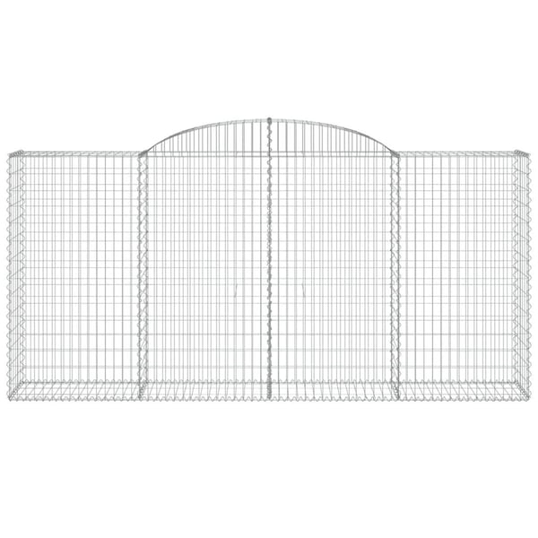 vidaXL Gabionkurver buede 2 stk 300x50x140/160 cm galvanisert jern