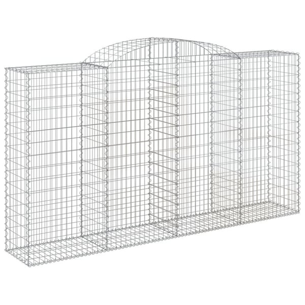 vidaXL Gabionkurver buede 13 stk 300x50x160/180 cm galvanisert jern