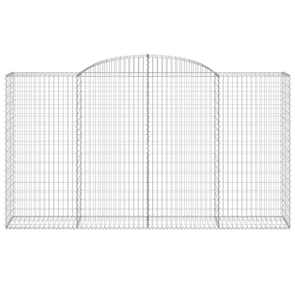 vidaXL Gabionkurver buede 8 stk 300x50x160/180 cm galvanisert jern