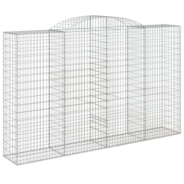 vidaXL Gabionkurver buede 11 stk 300x50x180/200 cm galvanisert jern