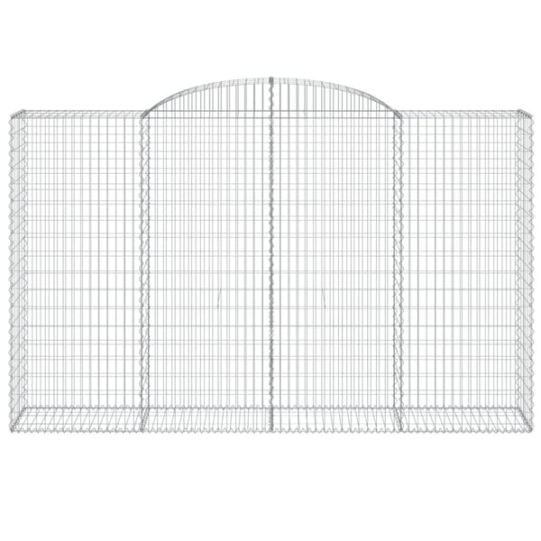 vidaXL Gabionkurver buede 8 stk 300x50x180/200 cm galvanisert jern