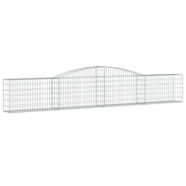 vidaXL Gabionkurver buede 2 stk 400x30x60/80 cm galvanisert jern