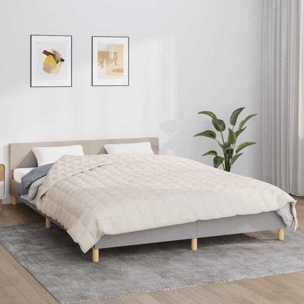 vidaXL Vektdyne kremhvit 200x220 cm 13 kg stoff