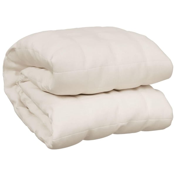 vidaXL tyngdetæppe 135x200 cm 10 kg stof lys cremefarve