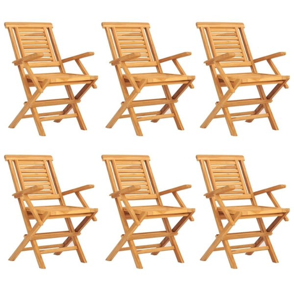 vidaXL Utendørs spisestue 7 deler heltre teak