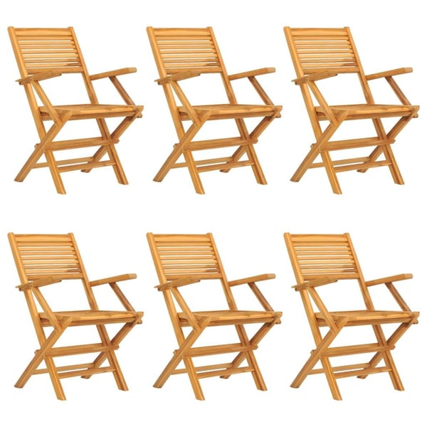 vidaXL Utendørs spisestue 7 deler heltre teak