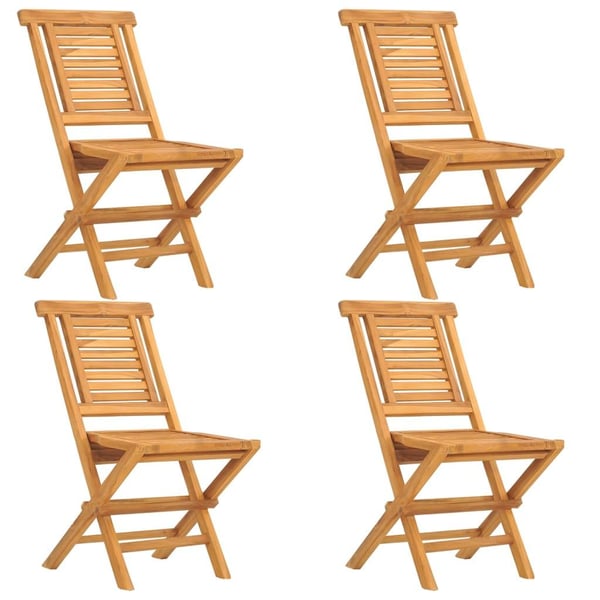 vidaXL Klappstoler 4 stk 47x63x90 cm heltre teak