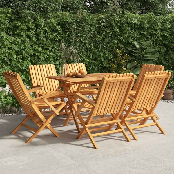 vidaXL Klappstoler 6 stk 61x67x90 cm heltre teak