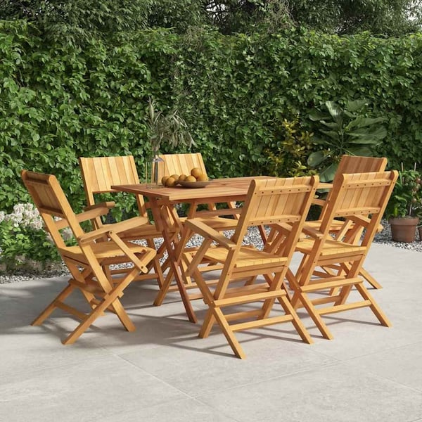 vidaXL Klappstoler 6 stk 55x61x90 cm heltre teak