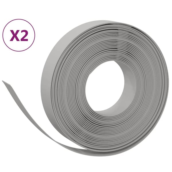 vidaXL Hagekanter 2 stk grå 10 m 10 cm polyetylen