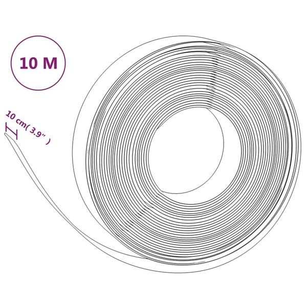 vidaXL Hagekanter 3 stk grå 10 m 10 cm polyetylen