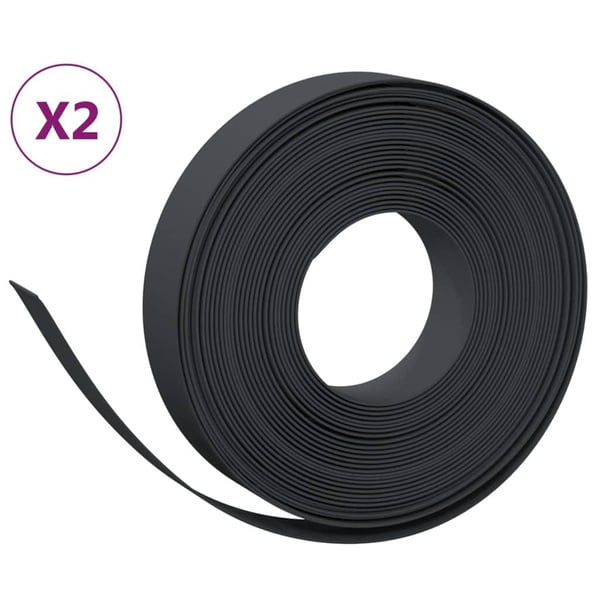 vidaXL Hagekanter 2 stk svart 10 m 10 cm polyetylen
